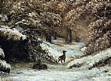 Deer Taking Shelter in Winter by Gustave Courbet